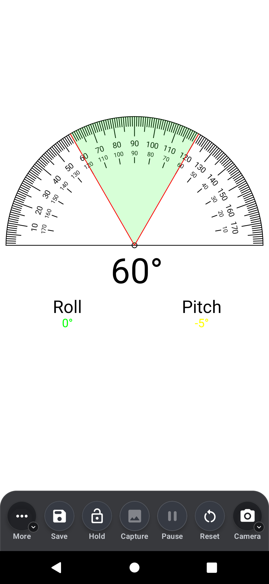 The shared Protractor tool showing adjustable angle lines