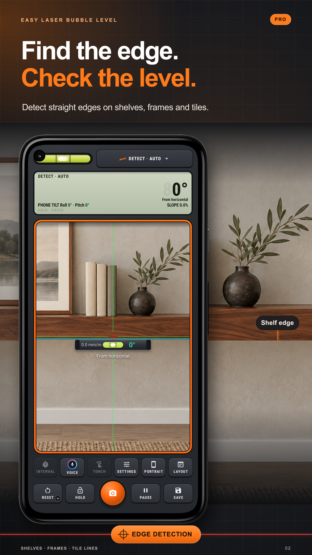 Laser Level detecting the edge of a shelf