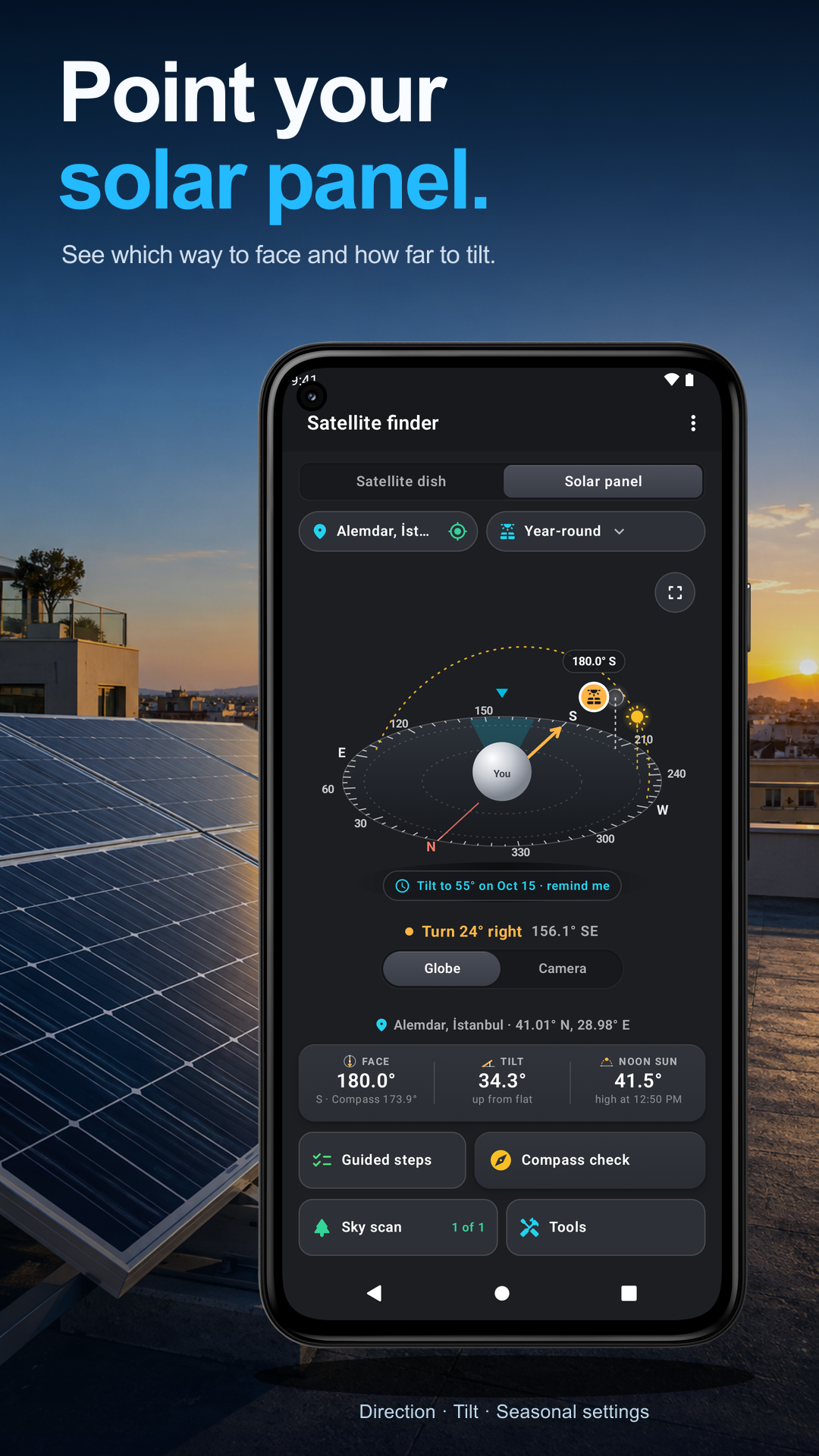 Sun & Sky, existing finished listing image with the actual app screen