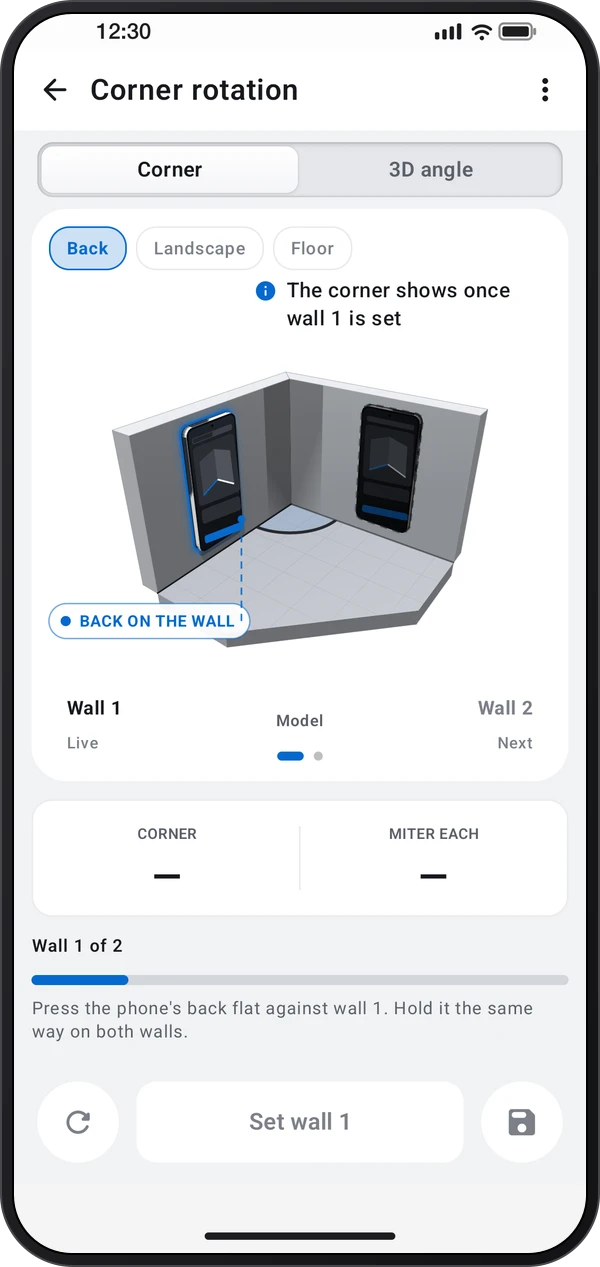 Corner rotation, shown inside a phone casing