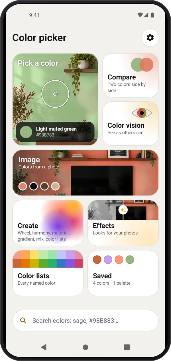 Startseite von Color Picker